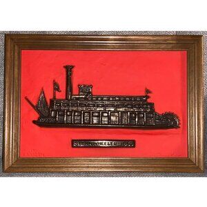VTG 3D Wall Art "Sternwheeler 1853" Steamboat Transportation Framed Fred Kaye